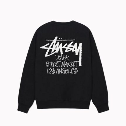 Felpa Nera Unisex Stussy Los Angeles