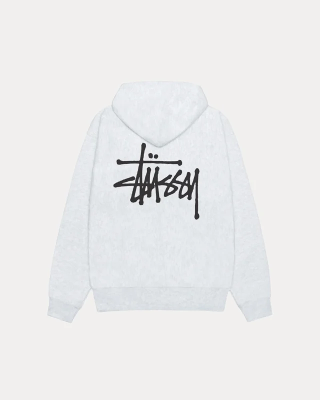 Felpa con cappuccio bianca Basic Stussy